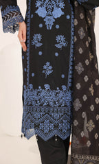 3PC Luxury Embroidered Unstitched Lawn Suit - ZED-01