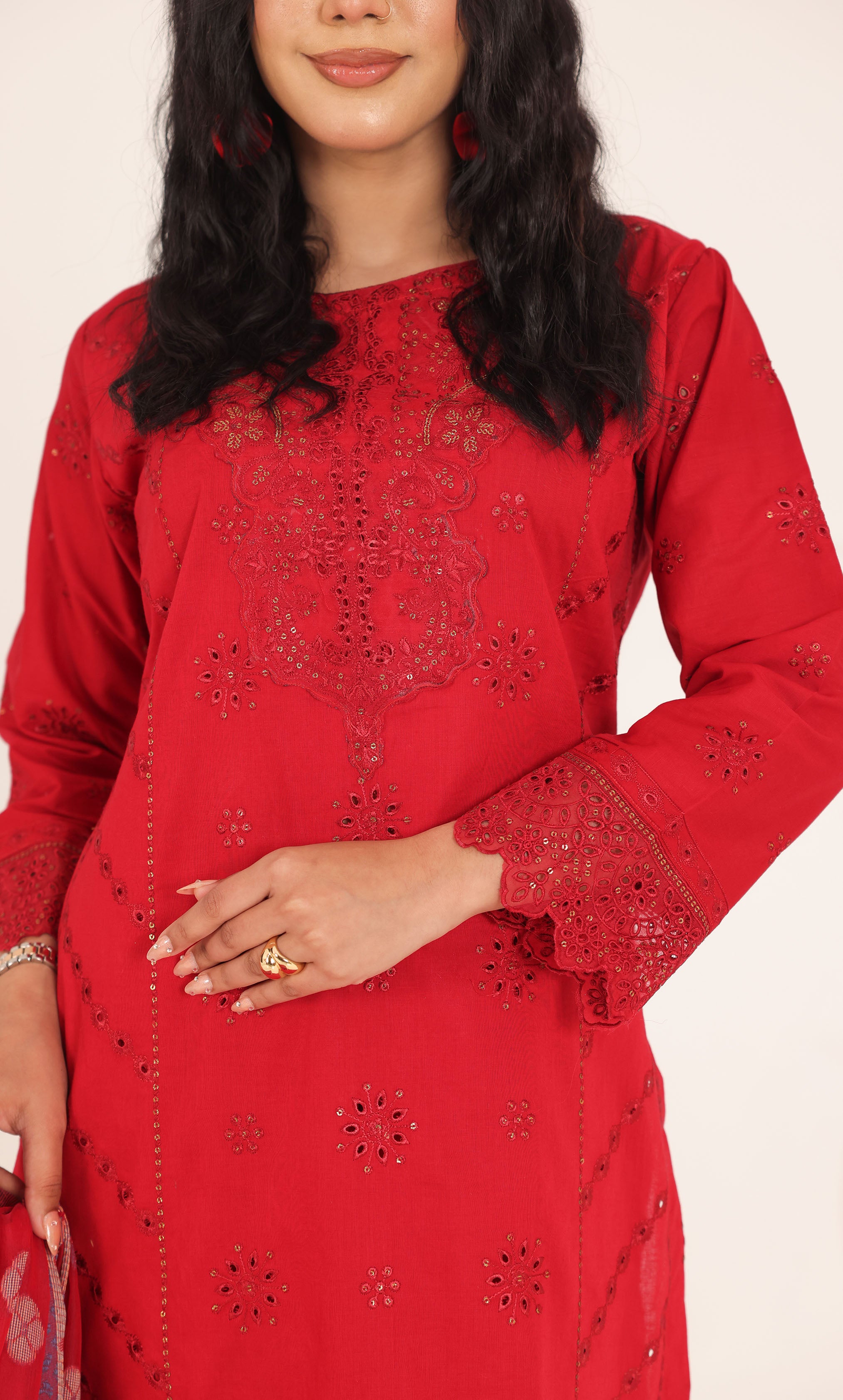 3PC Luxury  Embroidered Unstitched Lawn Suit - ZED-02