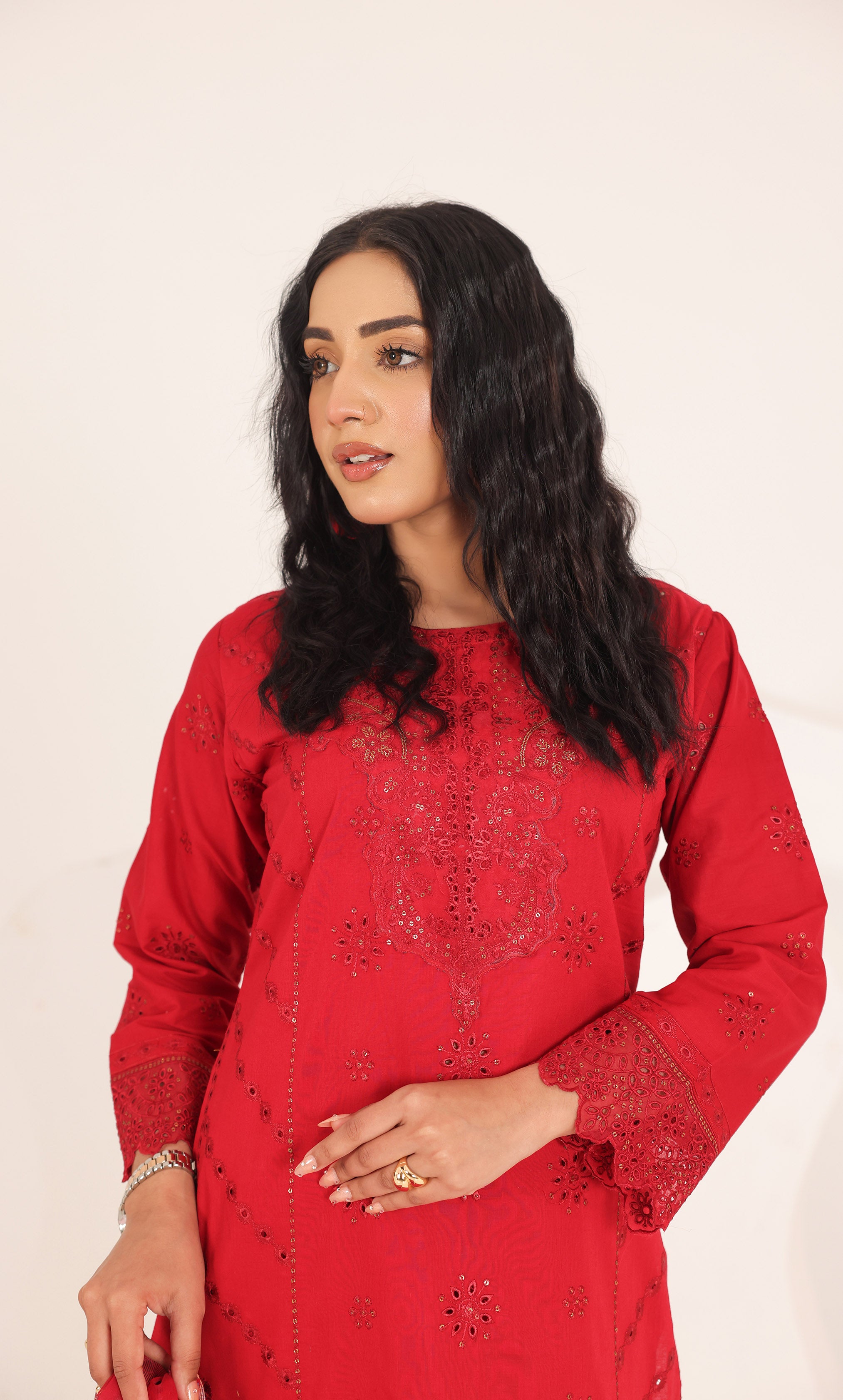 3PC Luxury  Embroidered Unstitched Lawn Suit - ZED-02