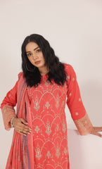 3PC Luxury Embroidered Unstitched Lawn Suit - ZED-06