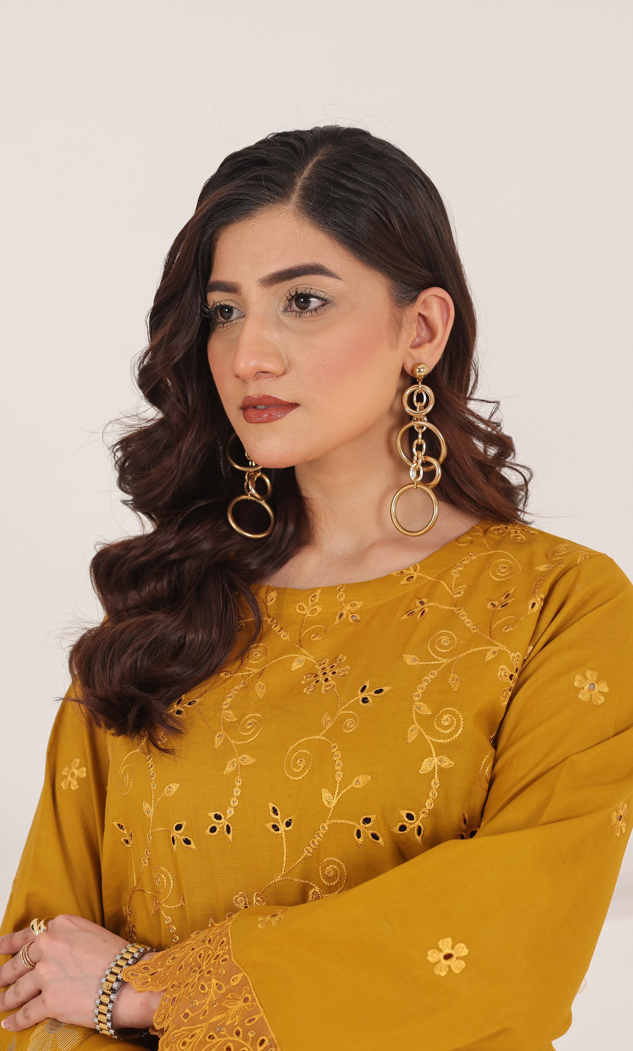 3PC Luxury Embroidered Unstitched Lawn Suit - ZED-07