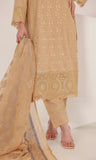 3PC Luxury Embroidered Unstitched Lawn Suit - ZED-08