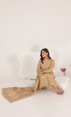 3PC Luxury Embroidered Unstitched Lawn Suit - ZED-08