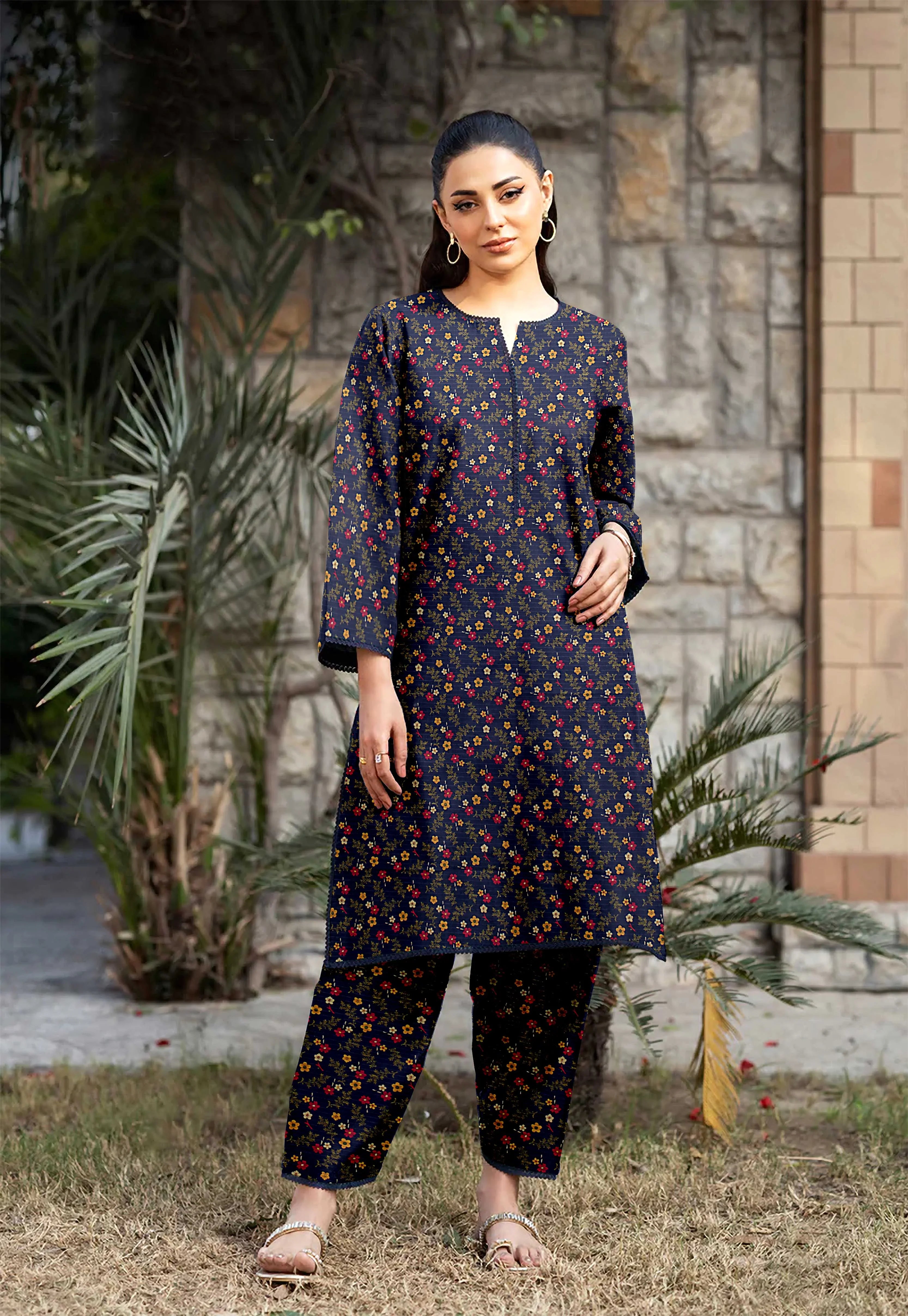 2PC Unstitched Printed Lawn Suit  - BD-V6-1
