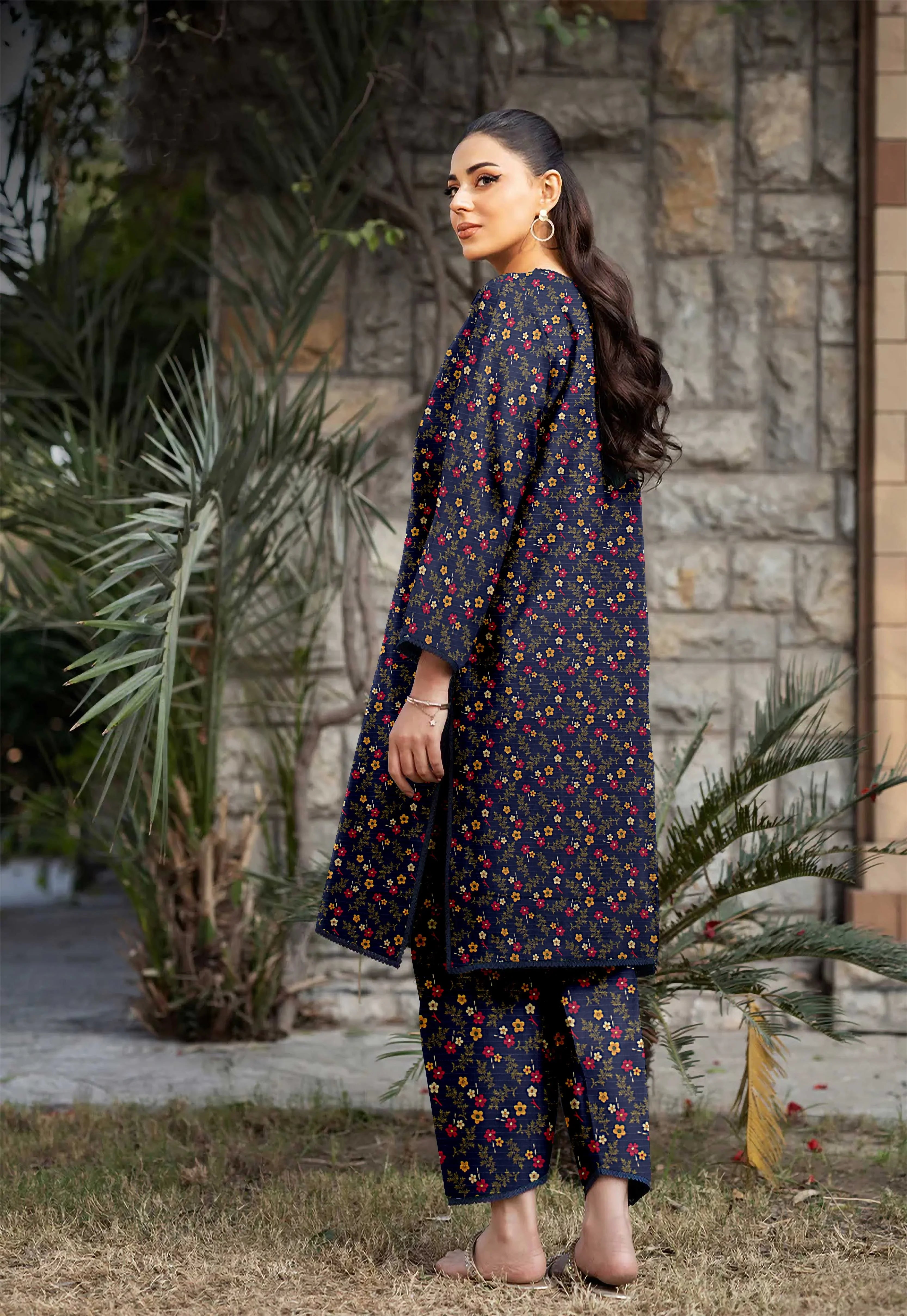 2PC Unstitched Printed Lawn Suit  - BD-V6-1