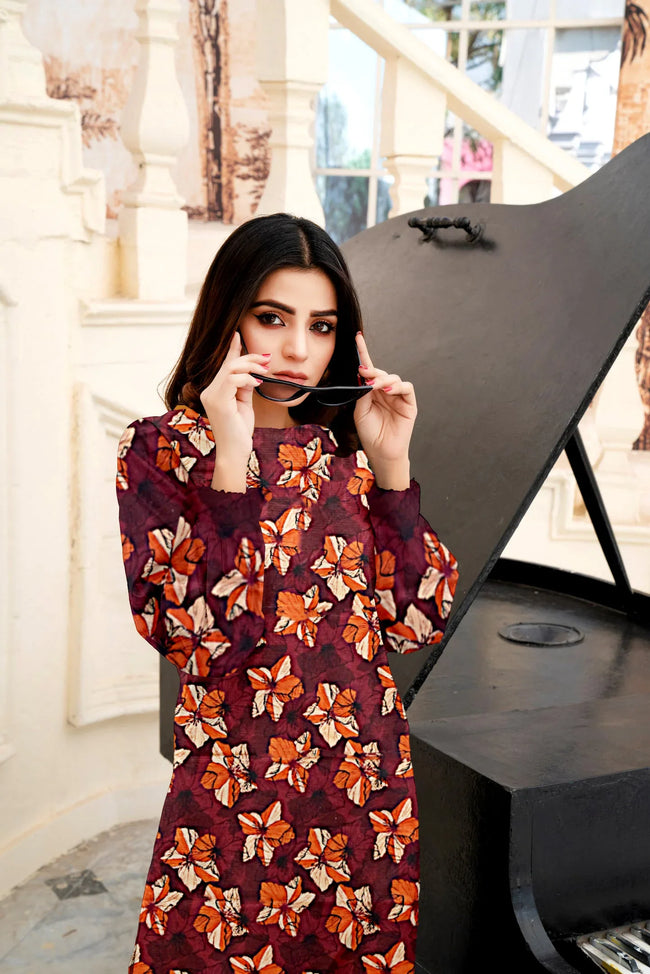 3 Piece Unstitched Printed Lawn Suit -BA-V16-09 Main Image