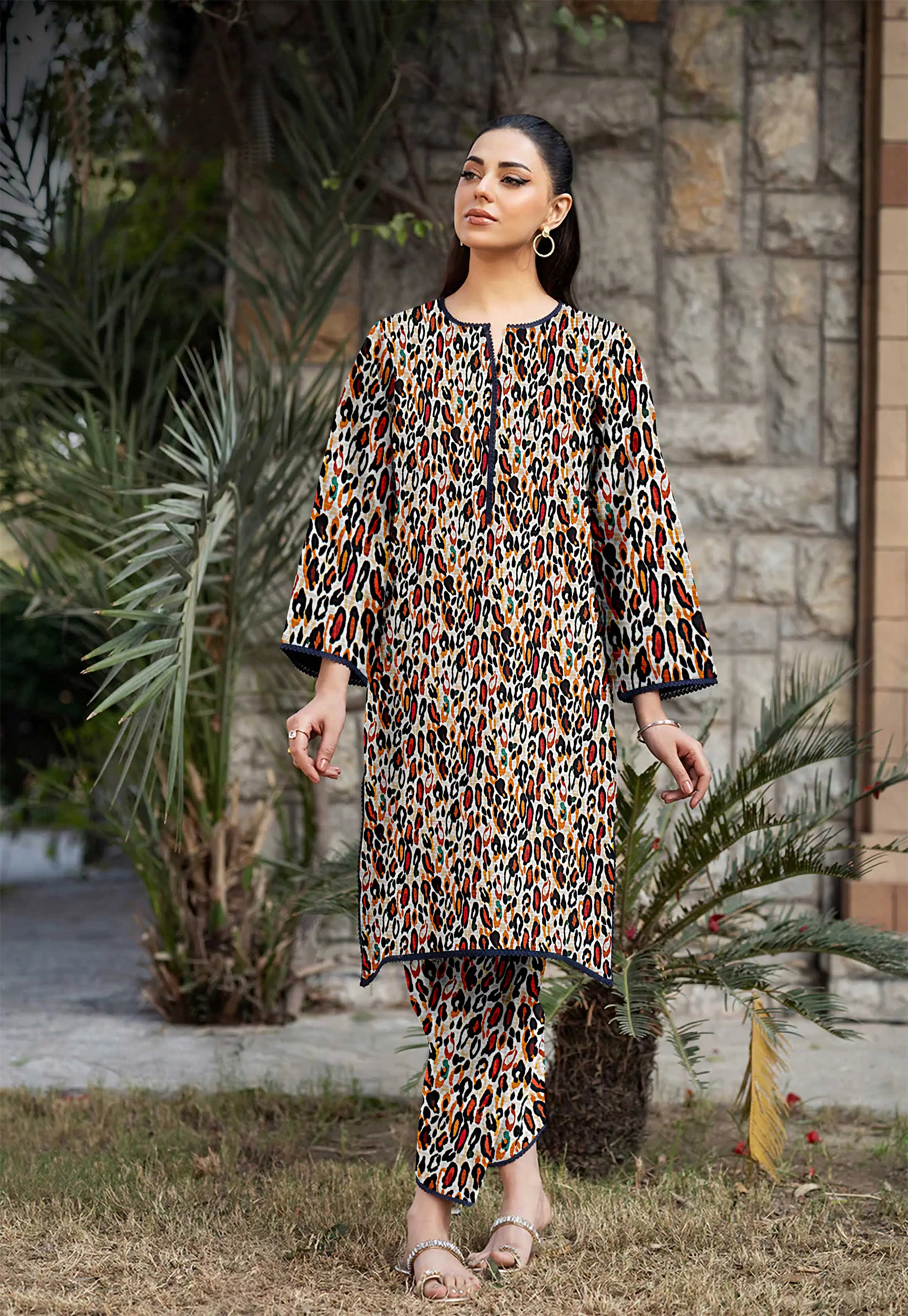 2PC Unstitched Printed Lawn Suit  - BD-V6-2
