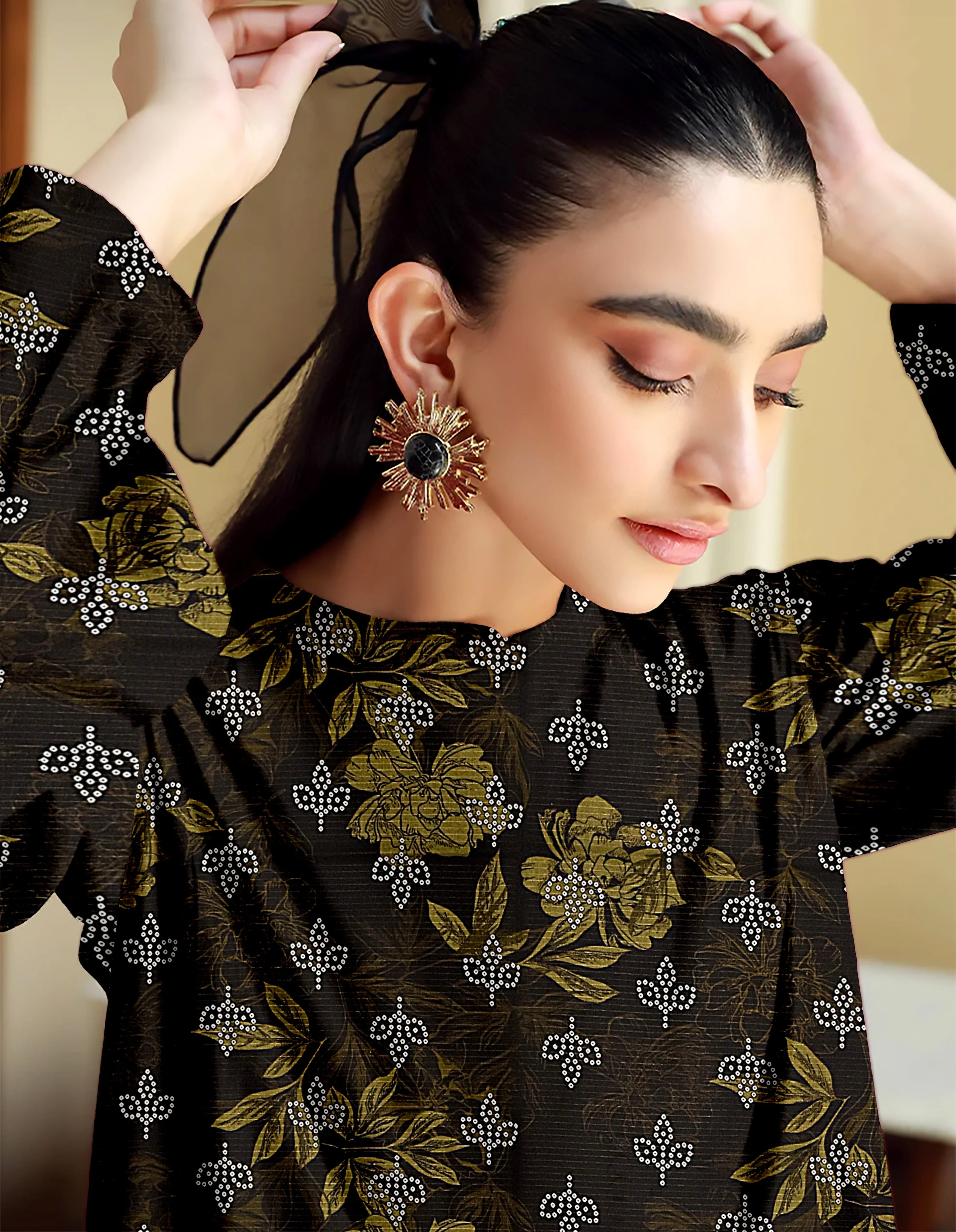 3 Piece Unstitched Printed Lawn Suit -BA-V16-10