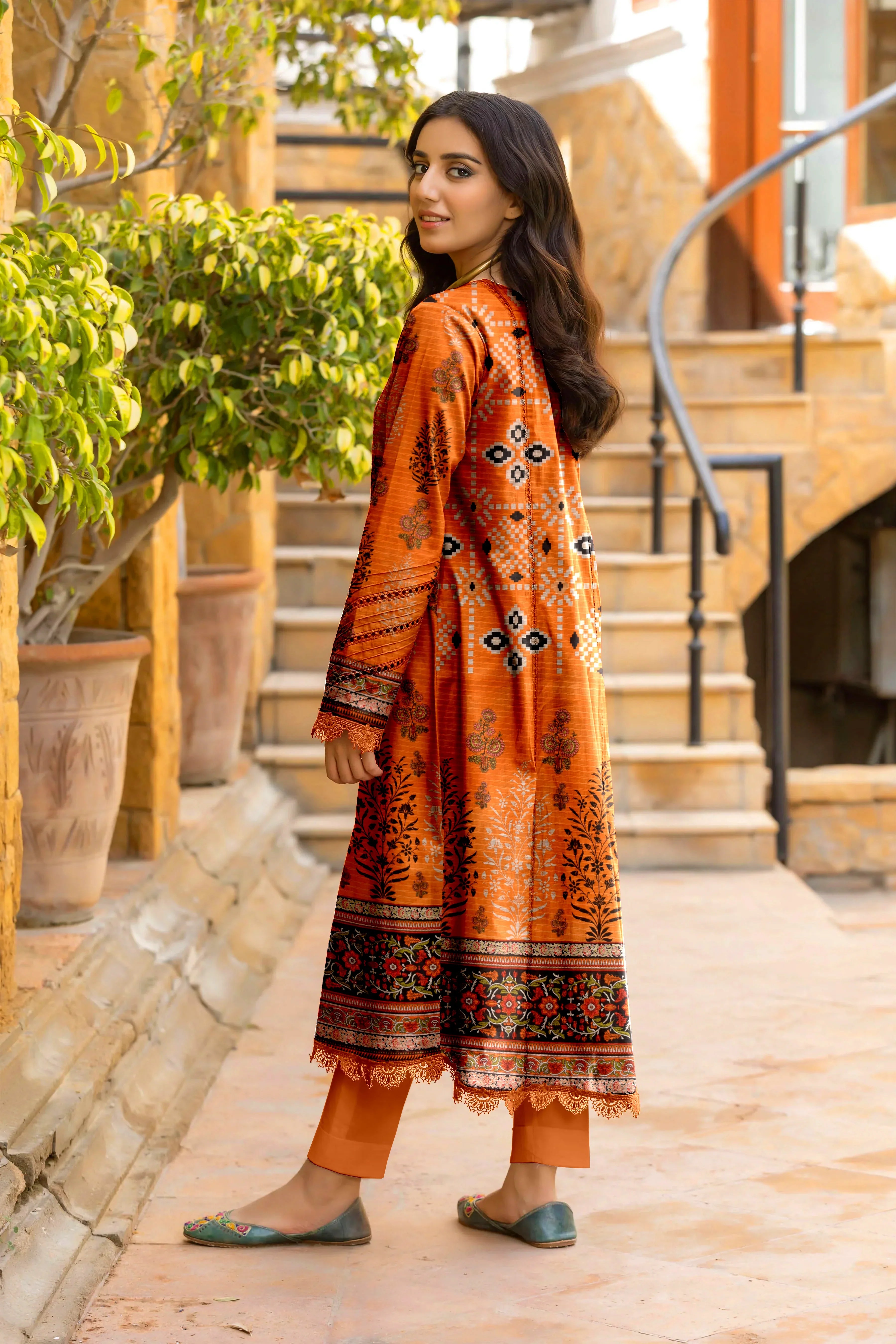 3 Piece Unstitched Printed Dobby Lawn Suit -BA-V18-04