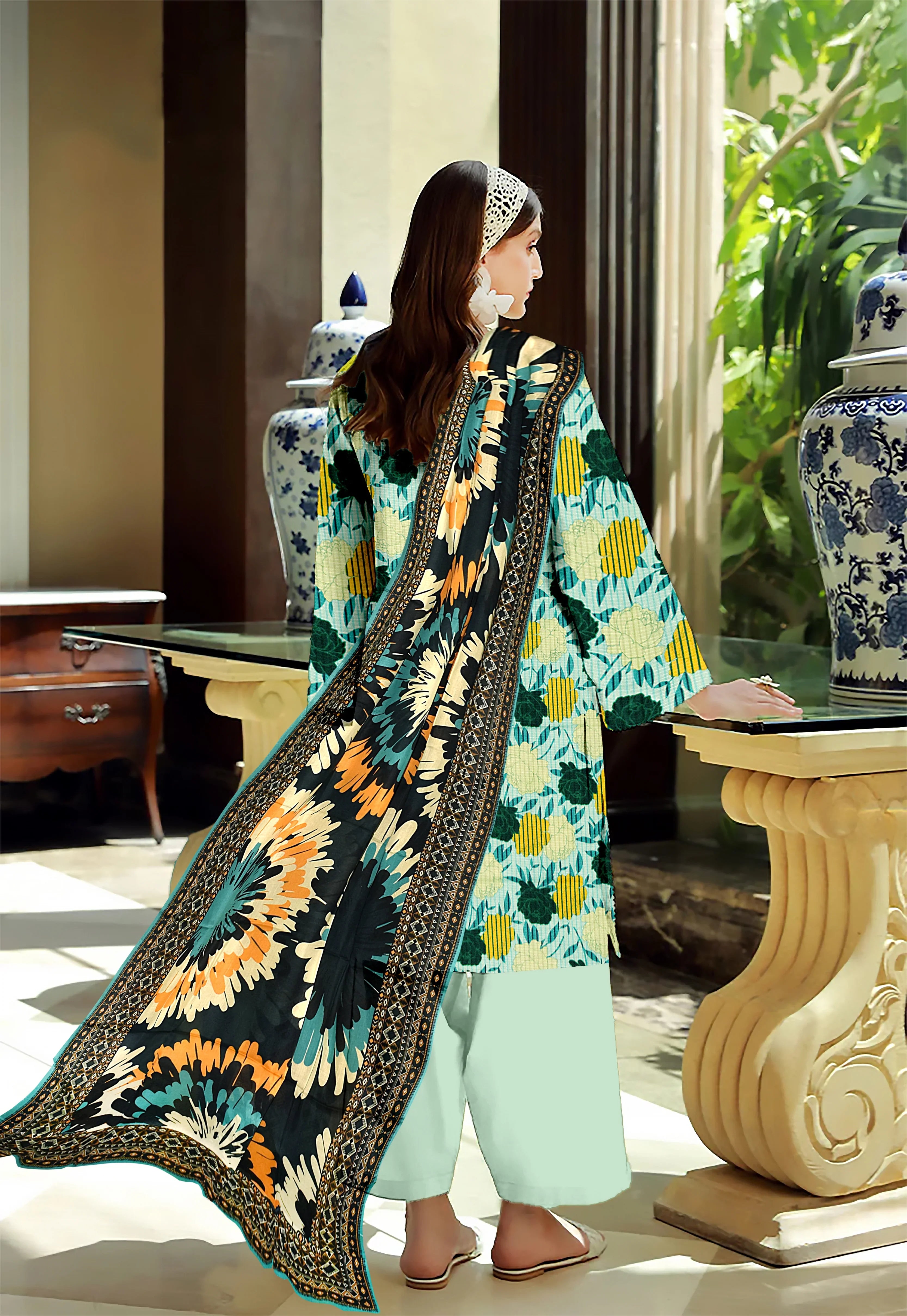 3 Piece Unstitched Printed Lawn Suit -BA-V16-12