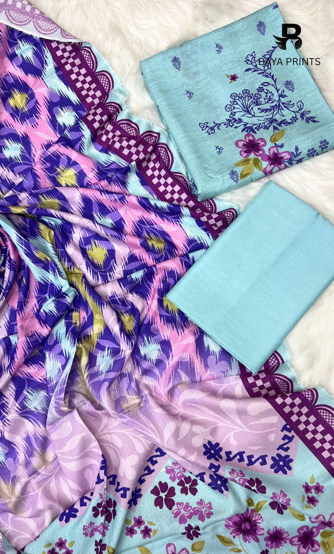 3 Piece Unstitched Karandi Suit BA-V5 003 Main Image