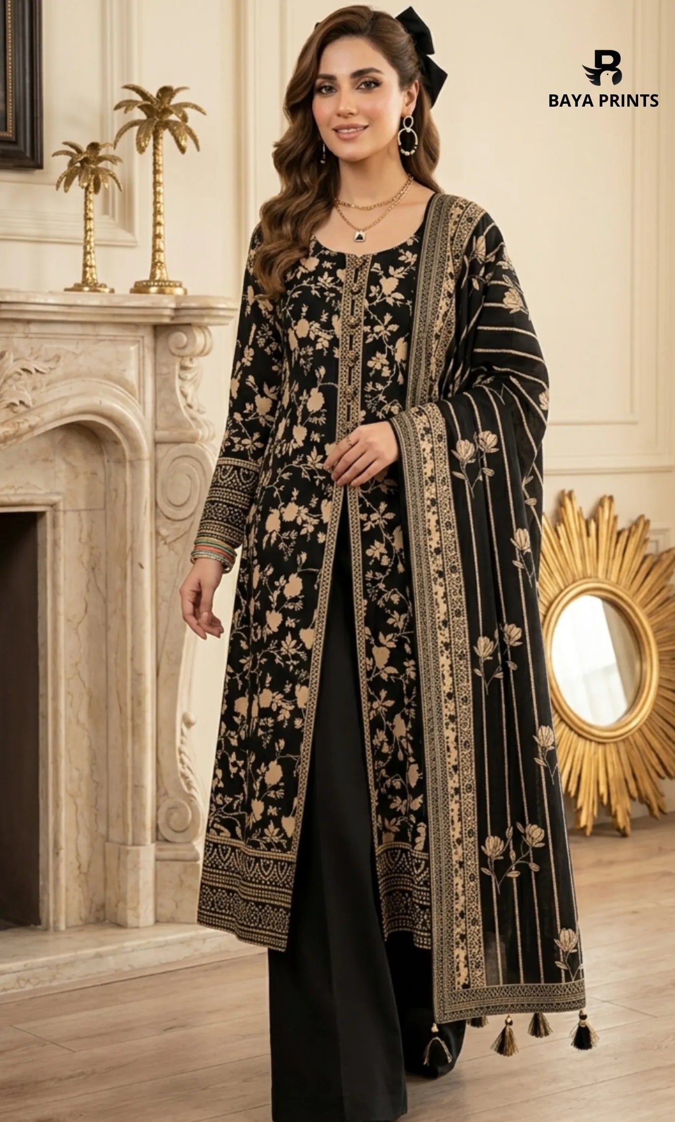 3PC Printed Lawn | Unstitched |  B&S
