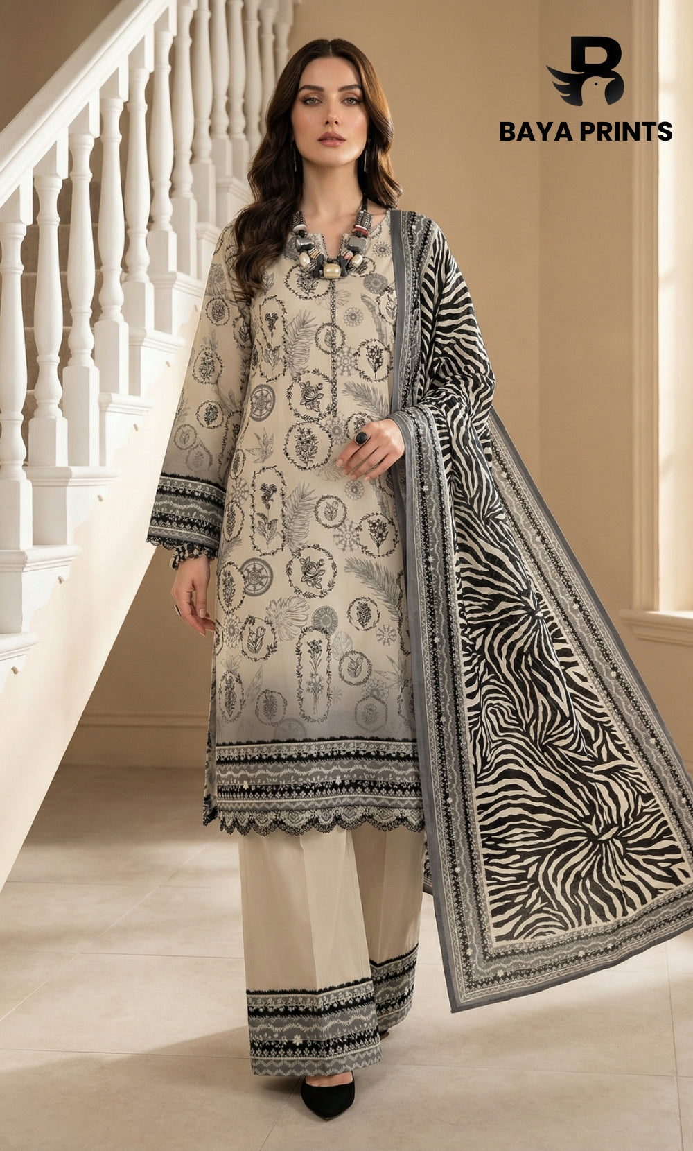 3 Piece Unstitched Lawn Suit -V-21-B-01