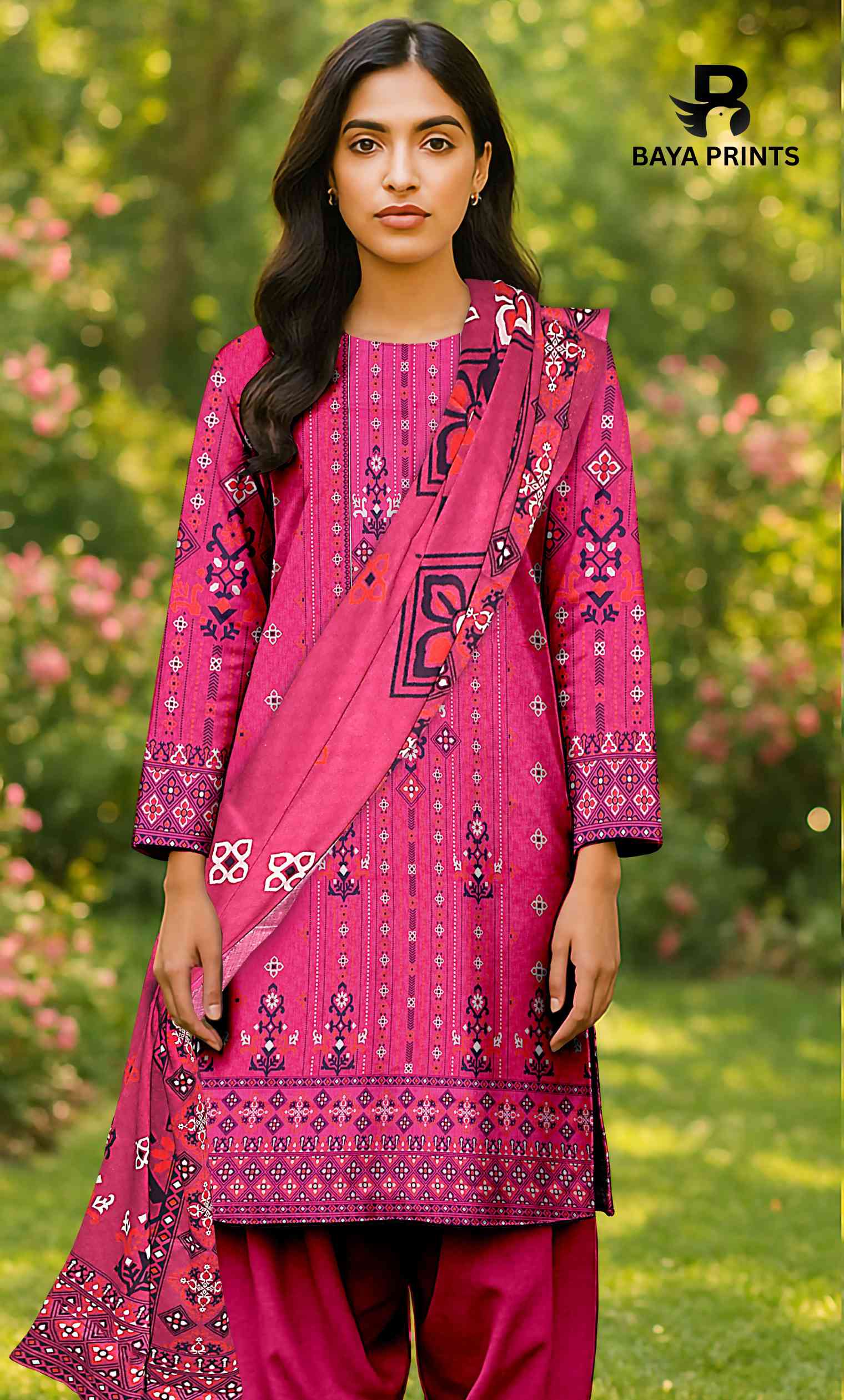 3 Piece Unstitched Printed Lawn Suit -BP-V2-4