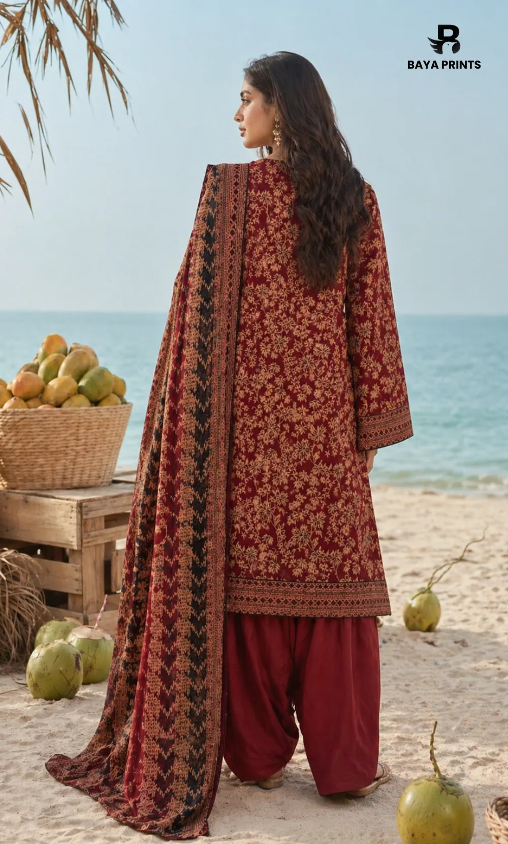 3PC Printed Lawn | Unstitched | BA-V25