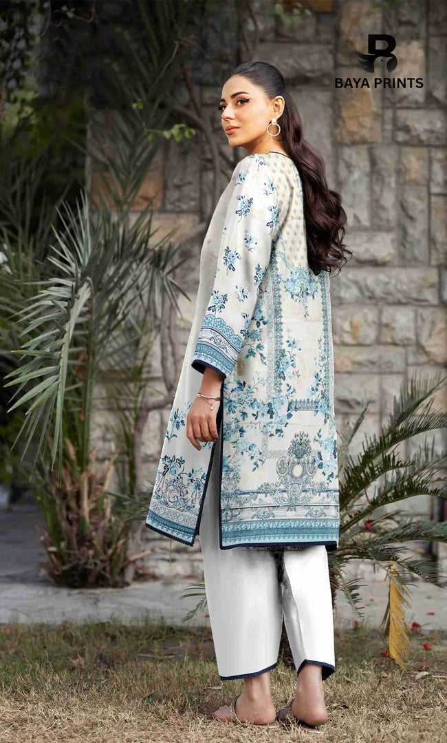 3 Piece Unstitched Printed Lawn Suit -BA-V32-5 Hover Image