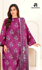 3 Piece Unstitched Printed Lawn Suit -BA-V9