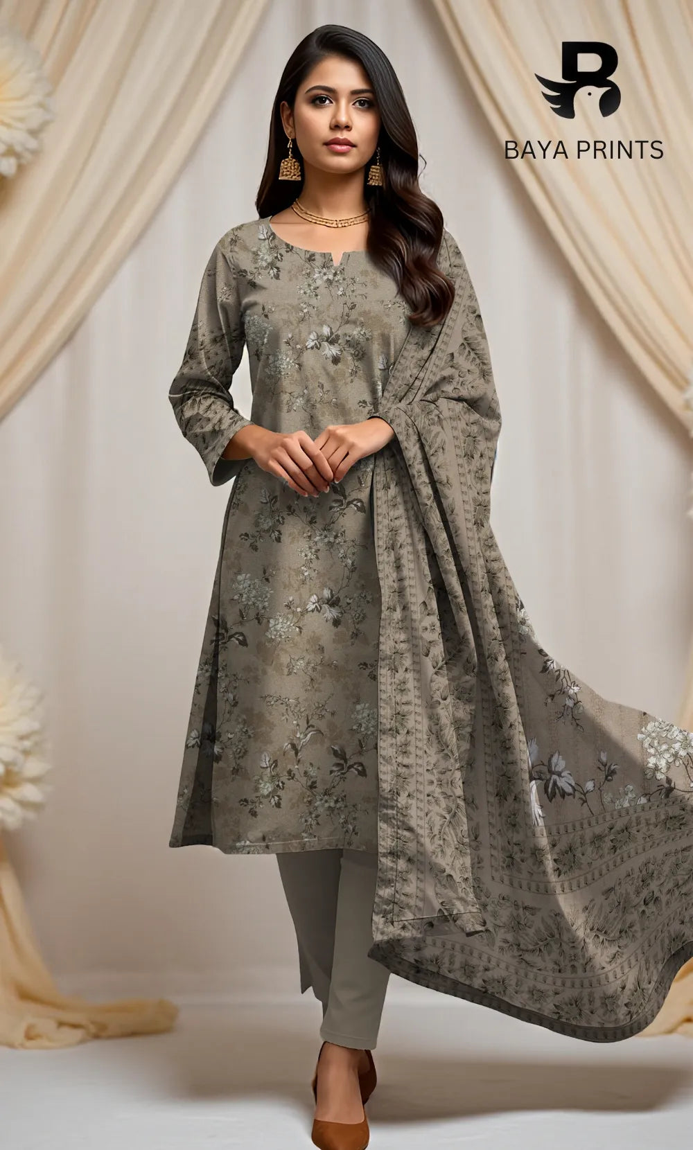 3 Piece Unstitched Karandi Suit BA-V10-12