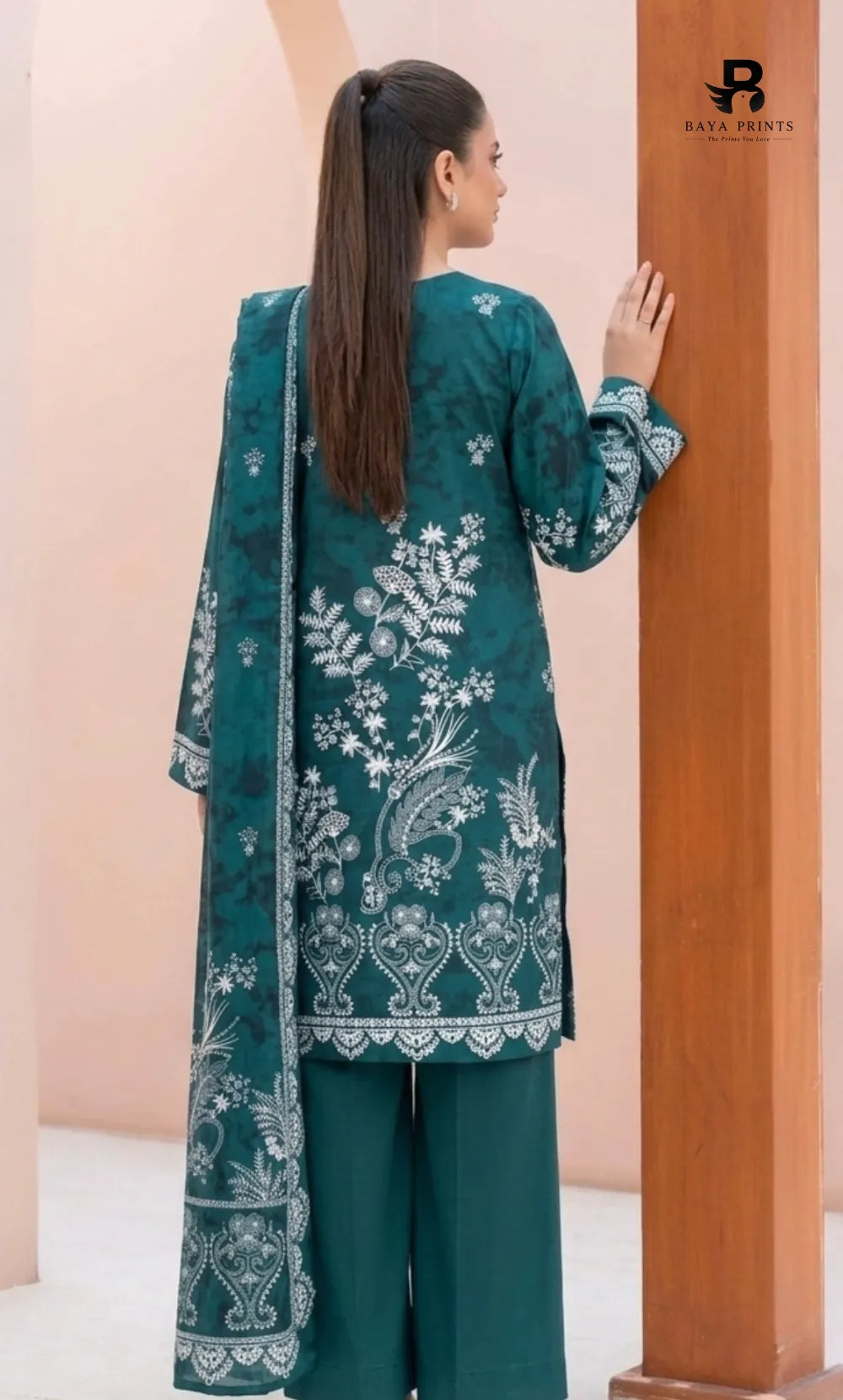 3PC Printed Lawn | Unstitched | M.B |V-2