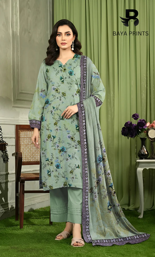 3 Piece Unstitched Karandi Suit BA-V10-5 Hover Image