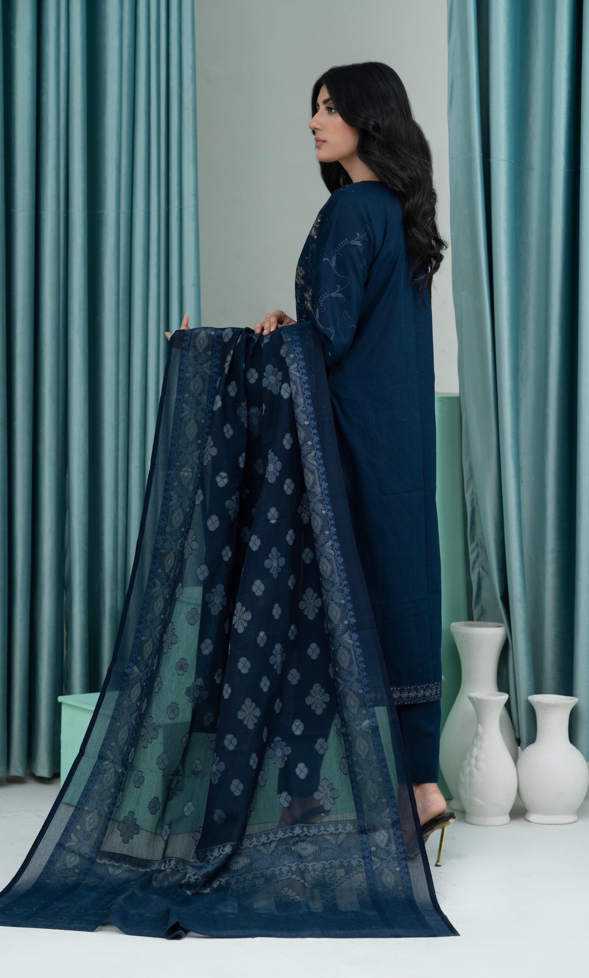 3PC Embroidered Unstitched Lawn Suit -Z 08