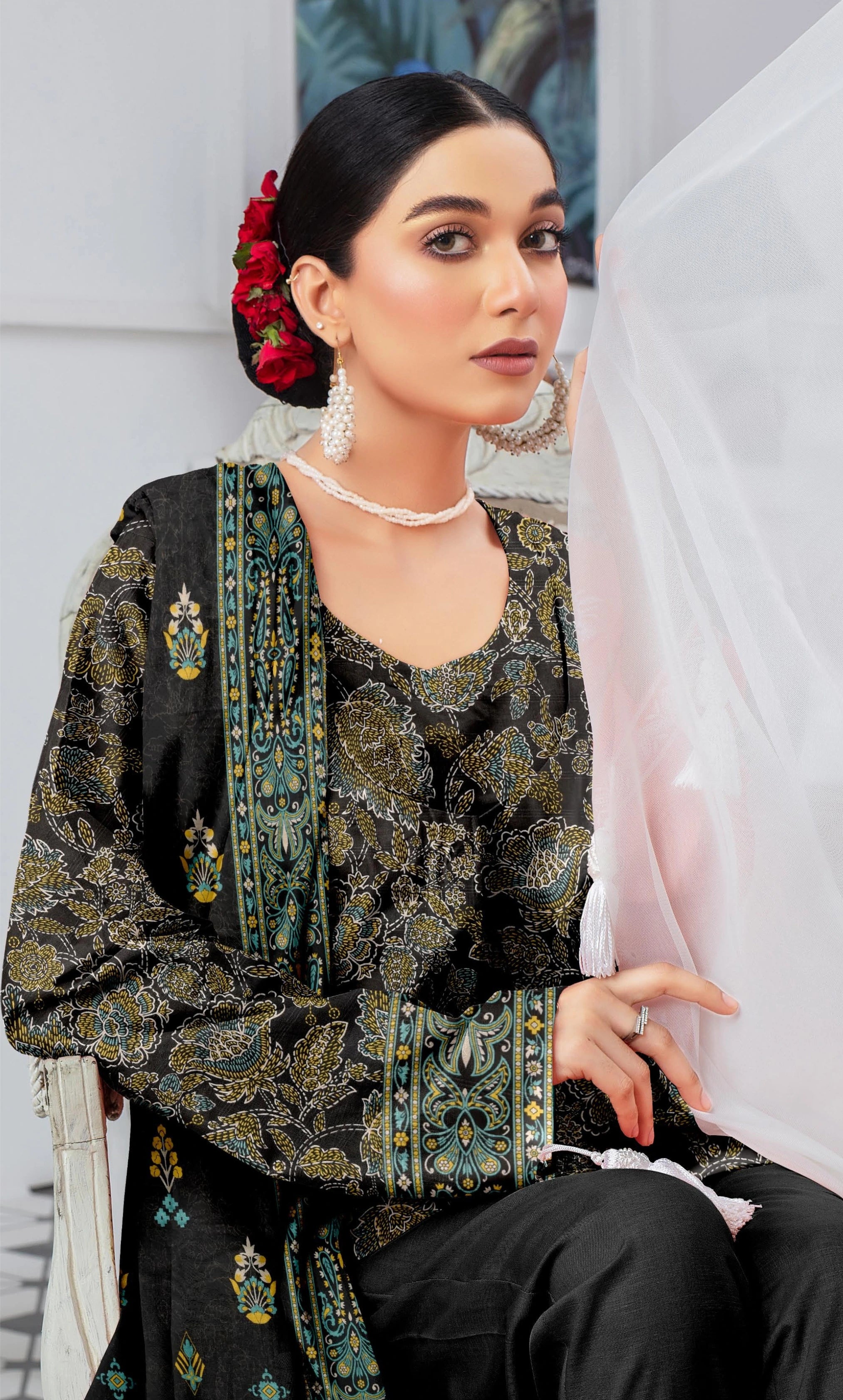 3 Piece Printed Unstitched Lawn Suit | SE-B-05