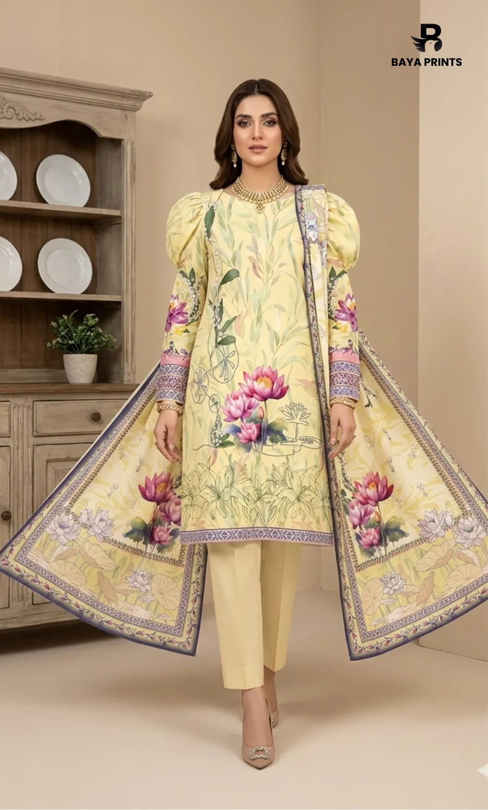 3PC Printed Doria  Lawn | Unstitched | BA-V27