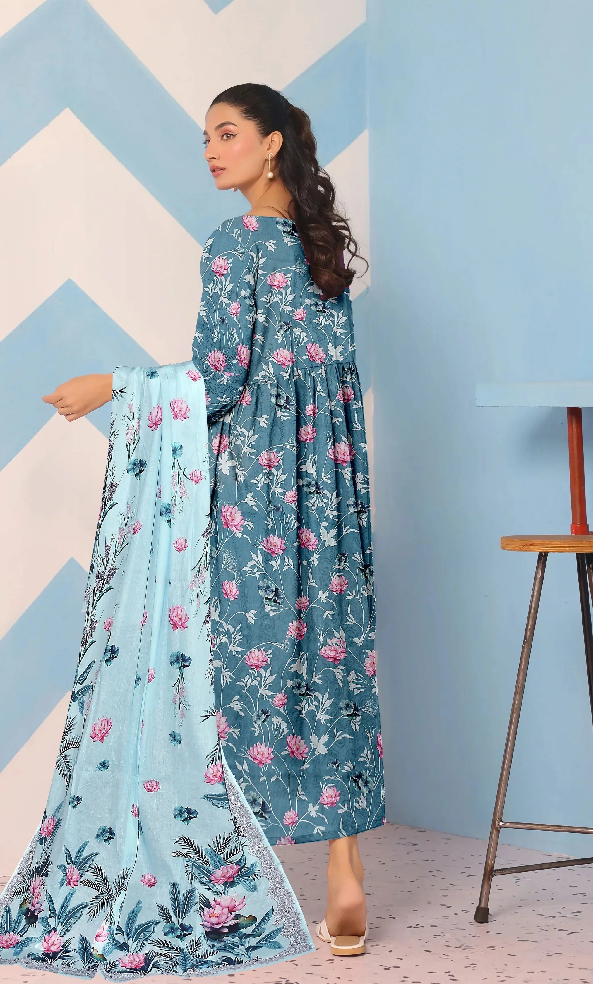 3 Piece Unstitched Premium Lawn Suit- BA-V-14