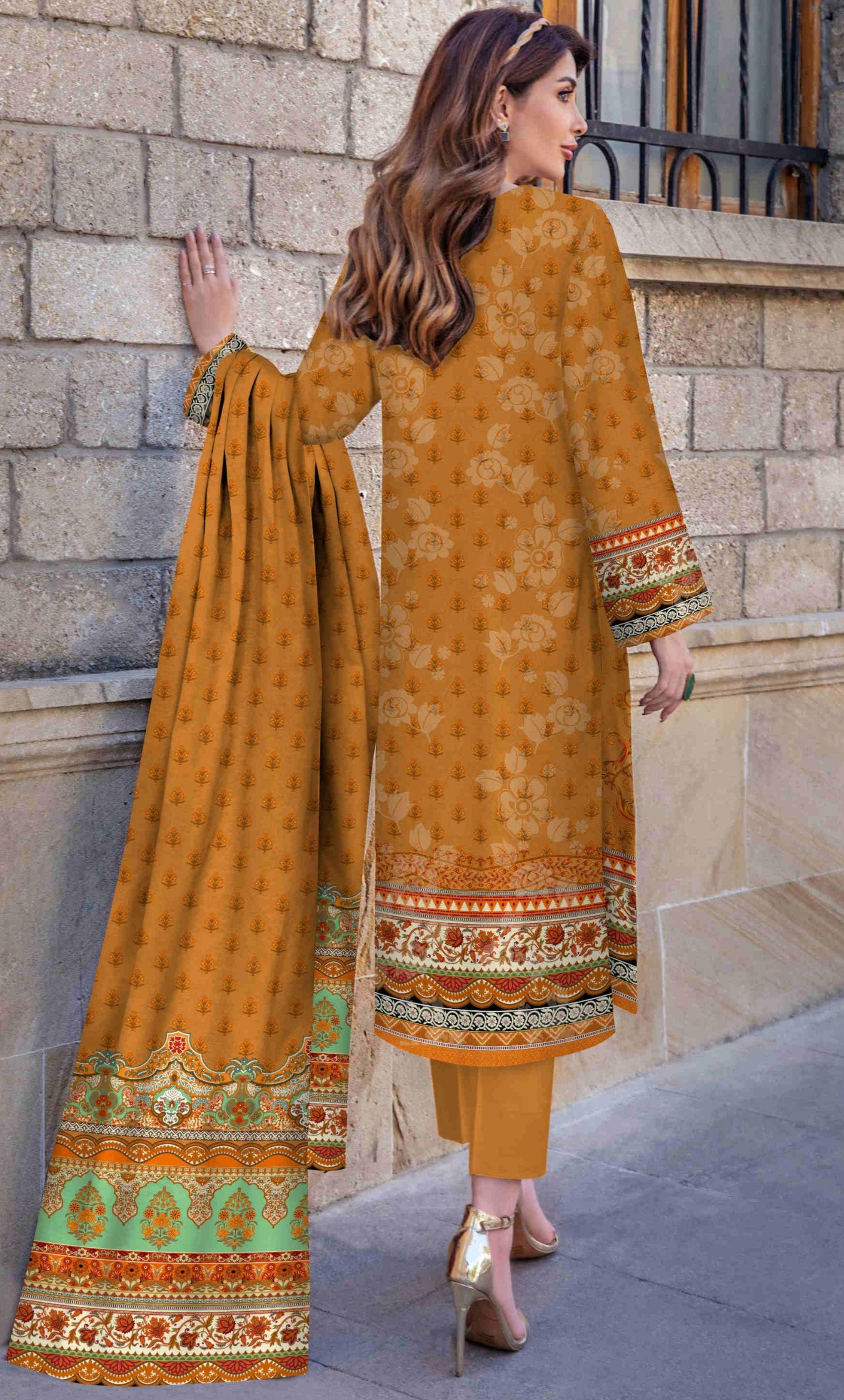 3PC Unstitched Viscose Suit DE-V2-O4