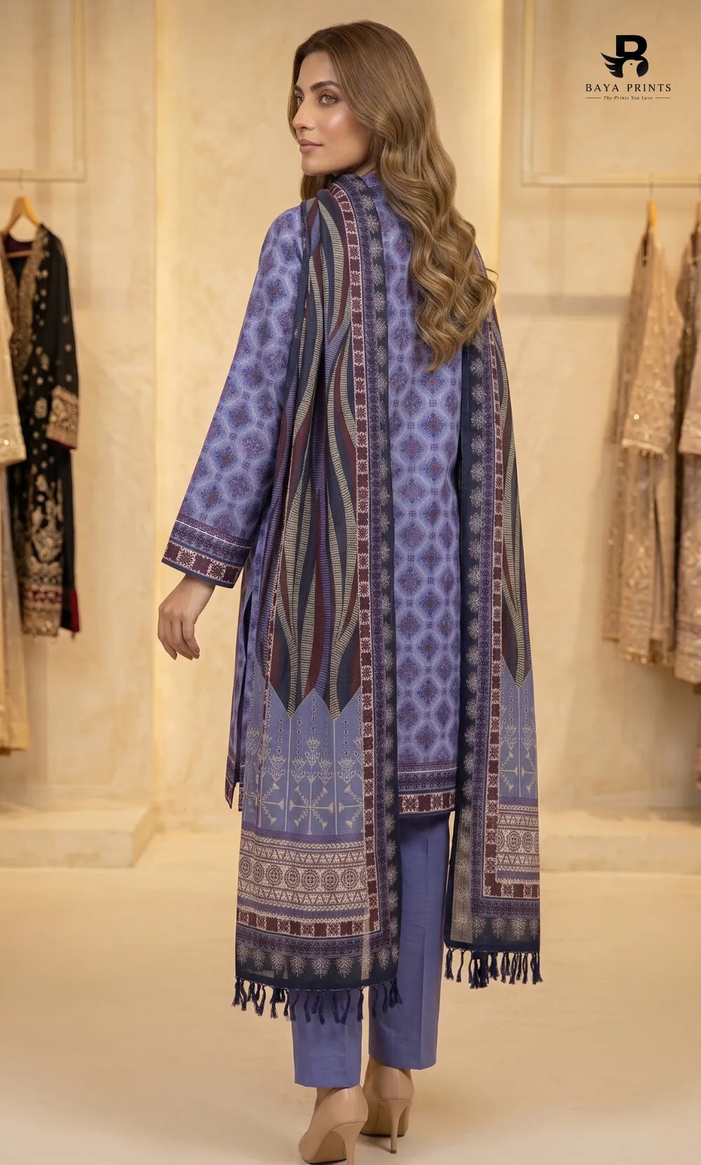 3PC Printed Karandi | Unstitched | BA-V1-05