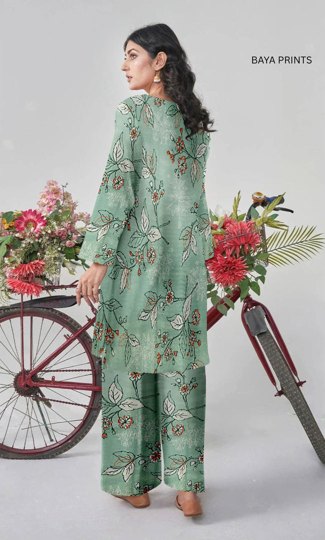 2-Piece Unstitched Dhanak Printed Suit with Embroidered Border-DE-V1-04 Main Image