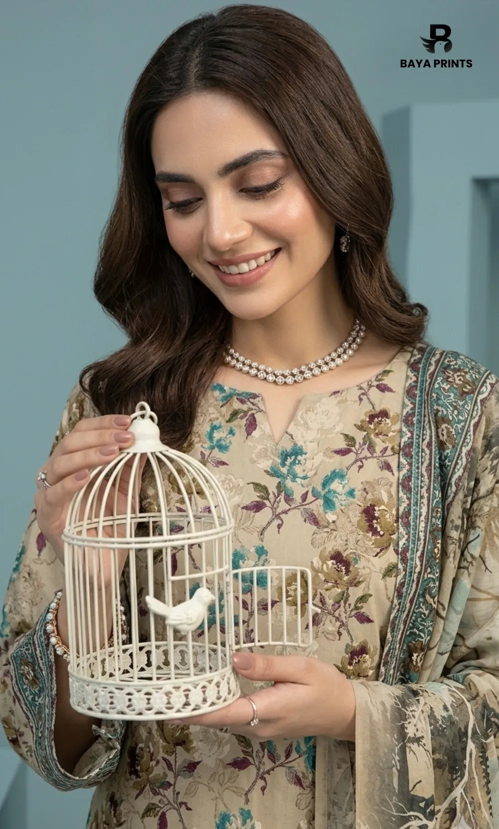 3PC Printed Lawn | Unstitched | BA-V25