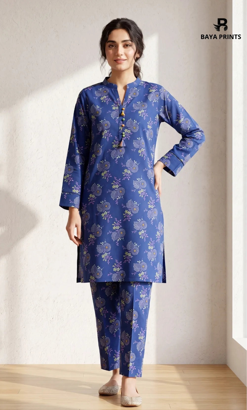 2PC Unstitched Printed Lawn Suit -Orlina