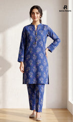 2PC Unstitched Printed Lawn Suit -Orlina