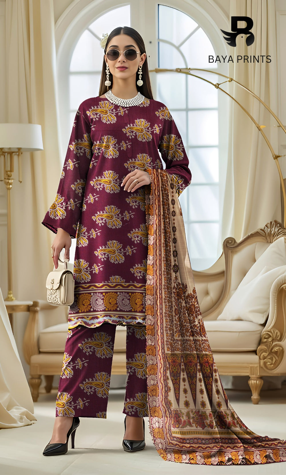 3PC Unstitched Khadar Suit  BA-K-V11-10