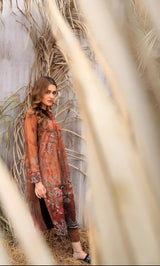 3PC Embroidered Banarsi Unstitched Lawn Suit - NA-V3-06