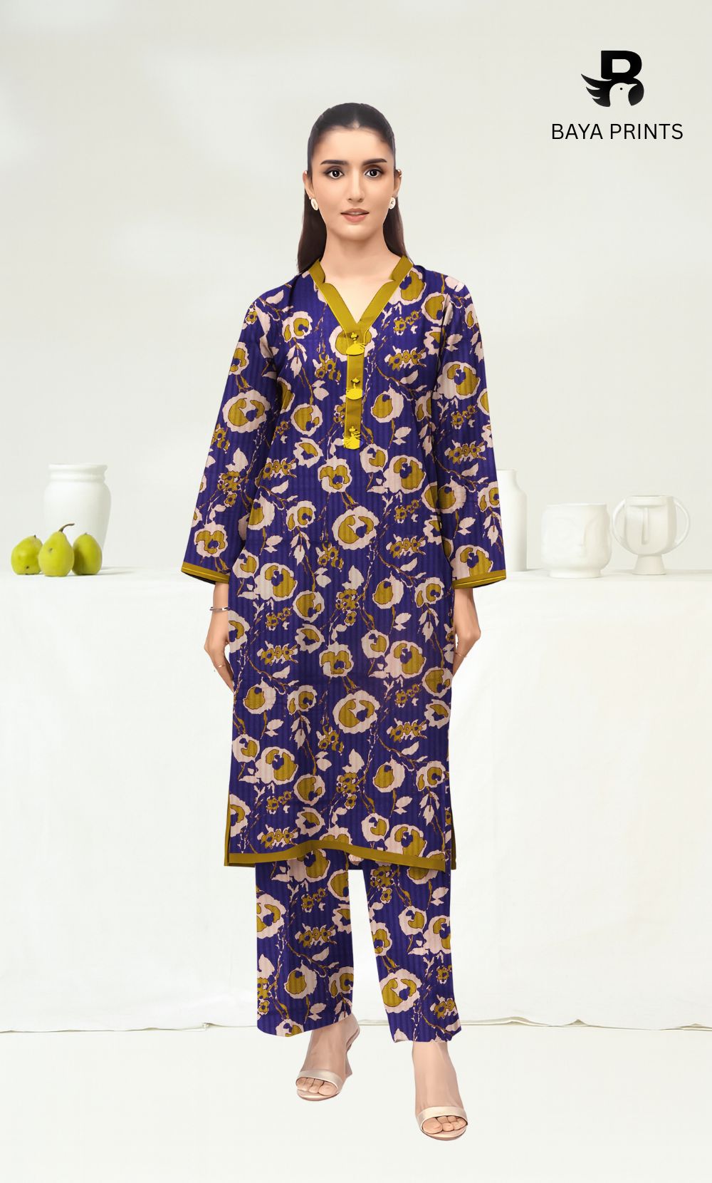 2PC Premium Linen Unstitched-DE V6 -024