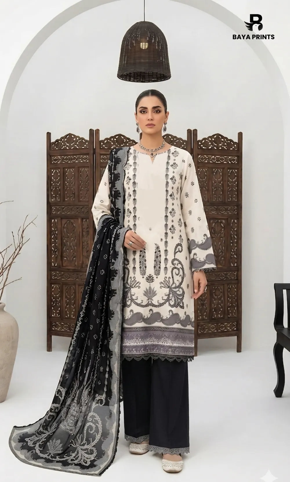 3PC Printed Lawn | Unstitched | BA-V25