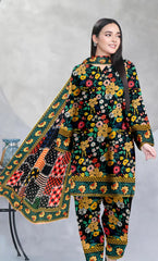 3 Piece Unstitched Printed  Dobby Lawn Suit -BA-V17-06