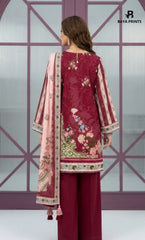 3PC Printed Lawn | Unstitched |  M.B