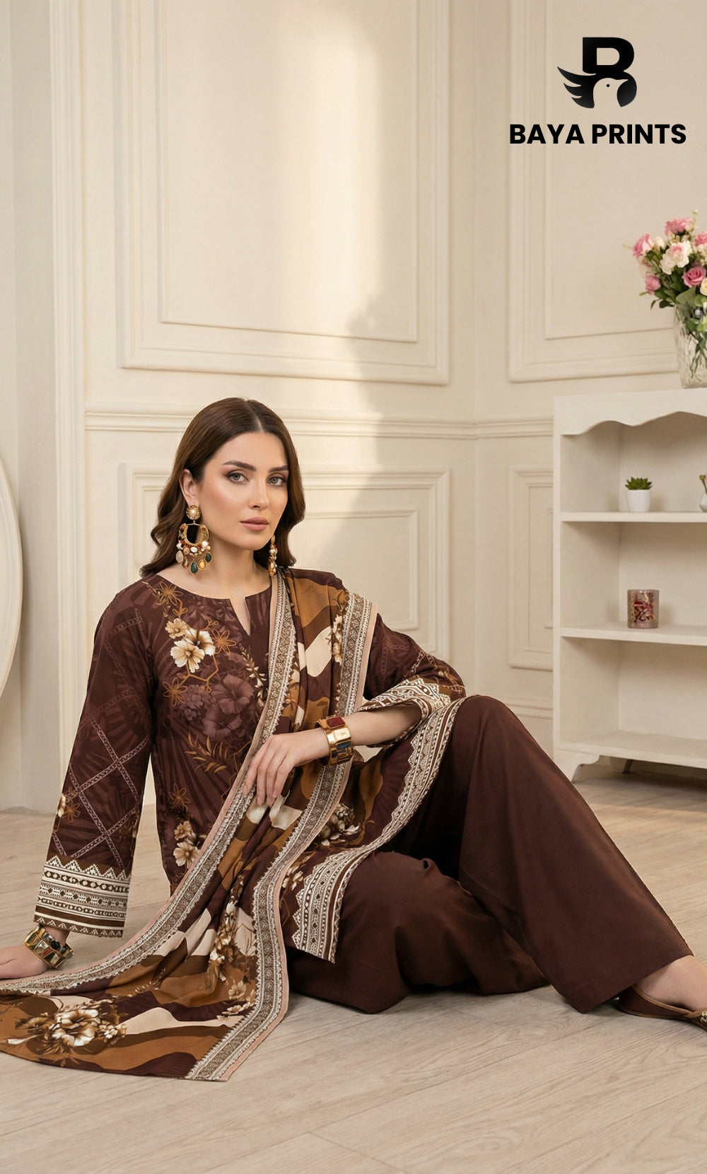 3 Piece Unstitched Lawn Suit -V-20-B-02