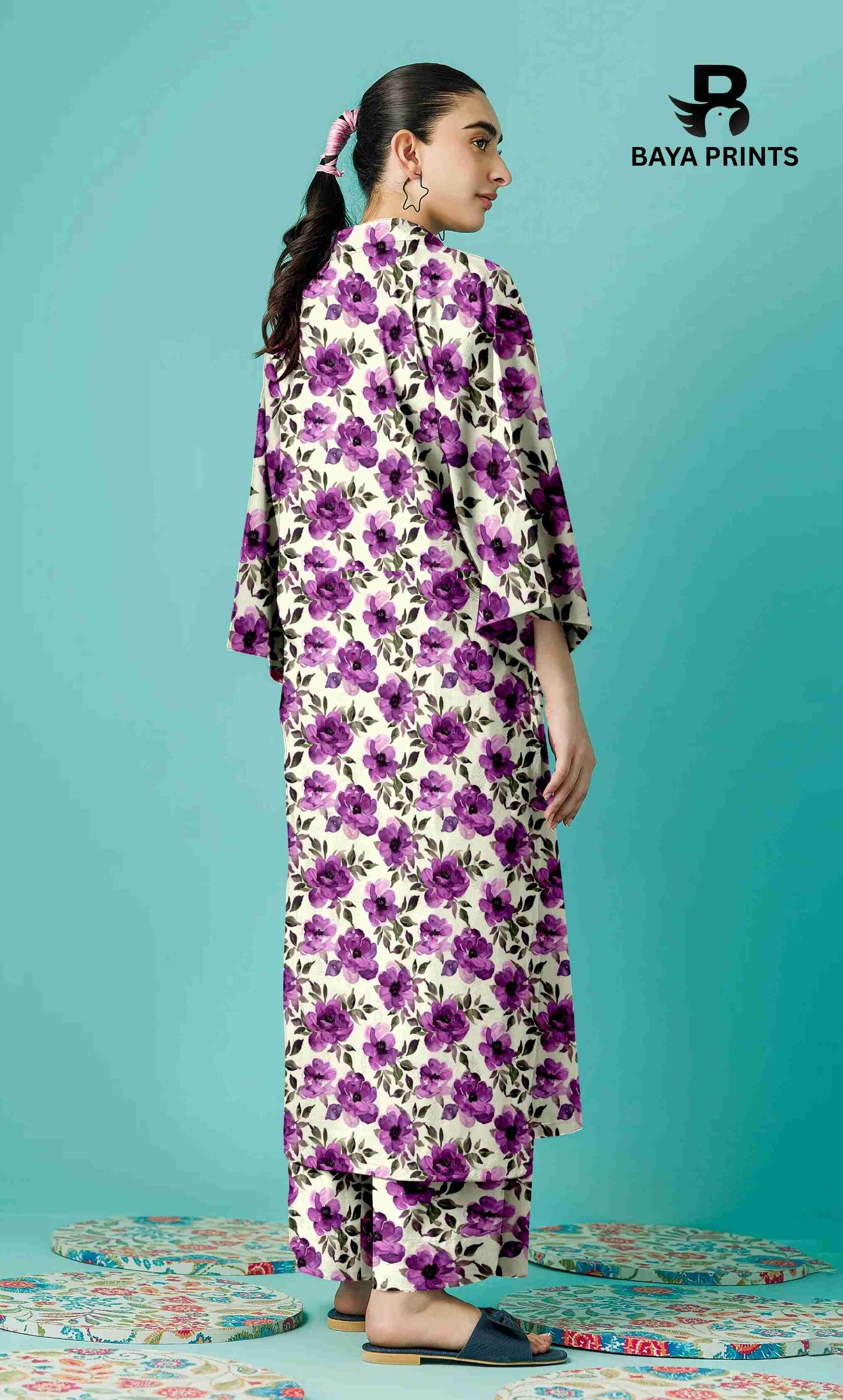 2PC Unstitched Printed Lawn Suit - BA-V7-03