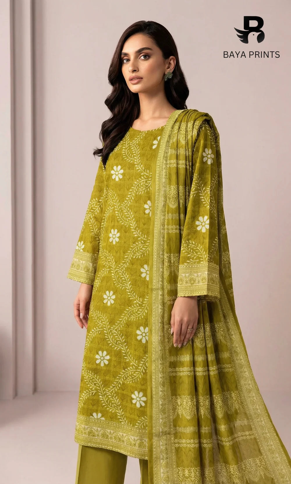 3 Piece Printed Unstitched Lawn Suit | SE-B-09