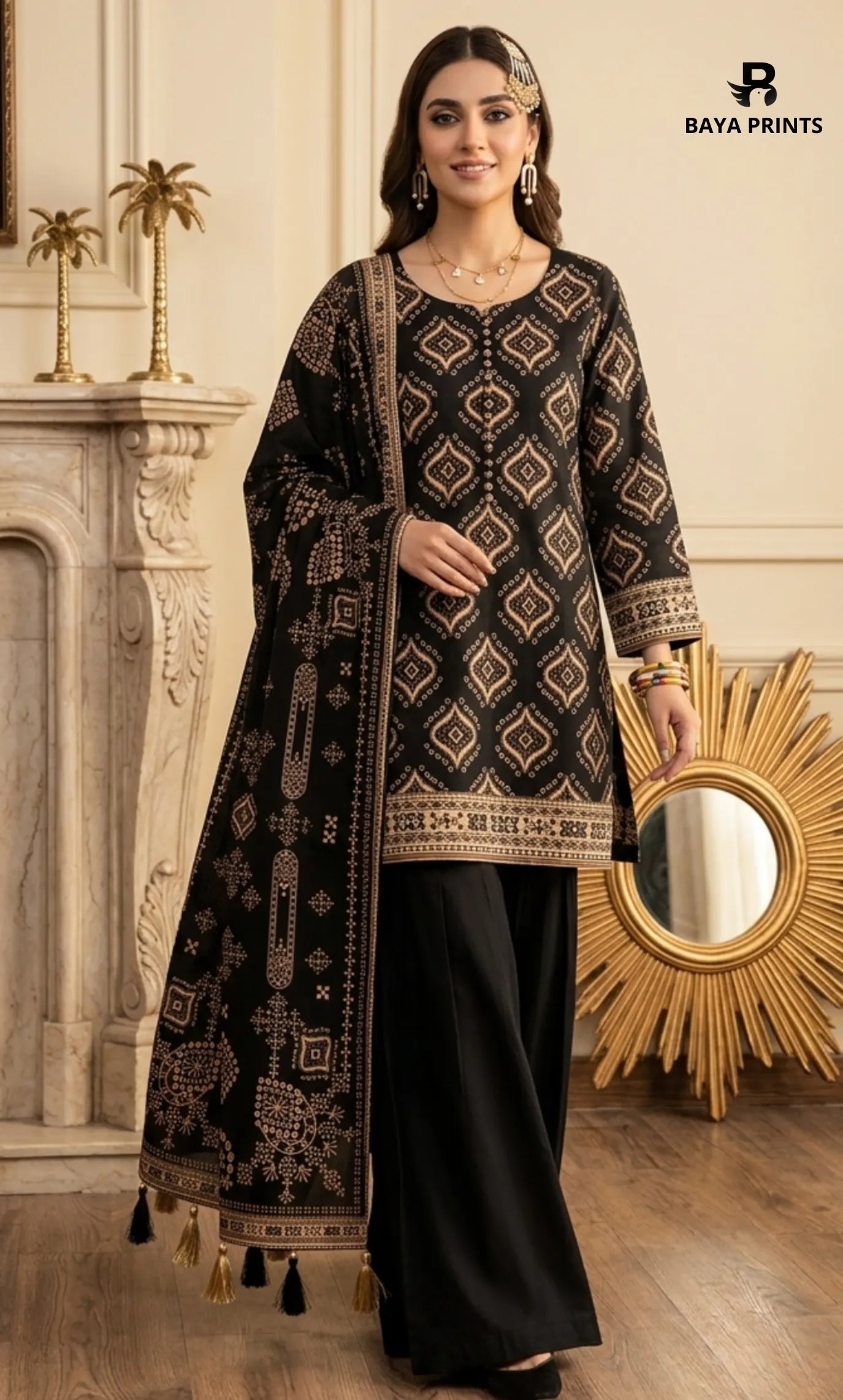 3PC Printed Lawn | Unstitched |  B&S