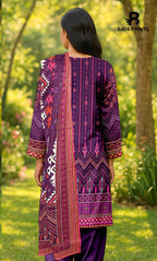3 Piece Unstitched Printed Lawn Suit -BP-V2-8