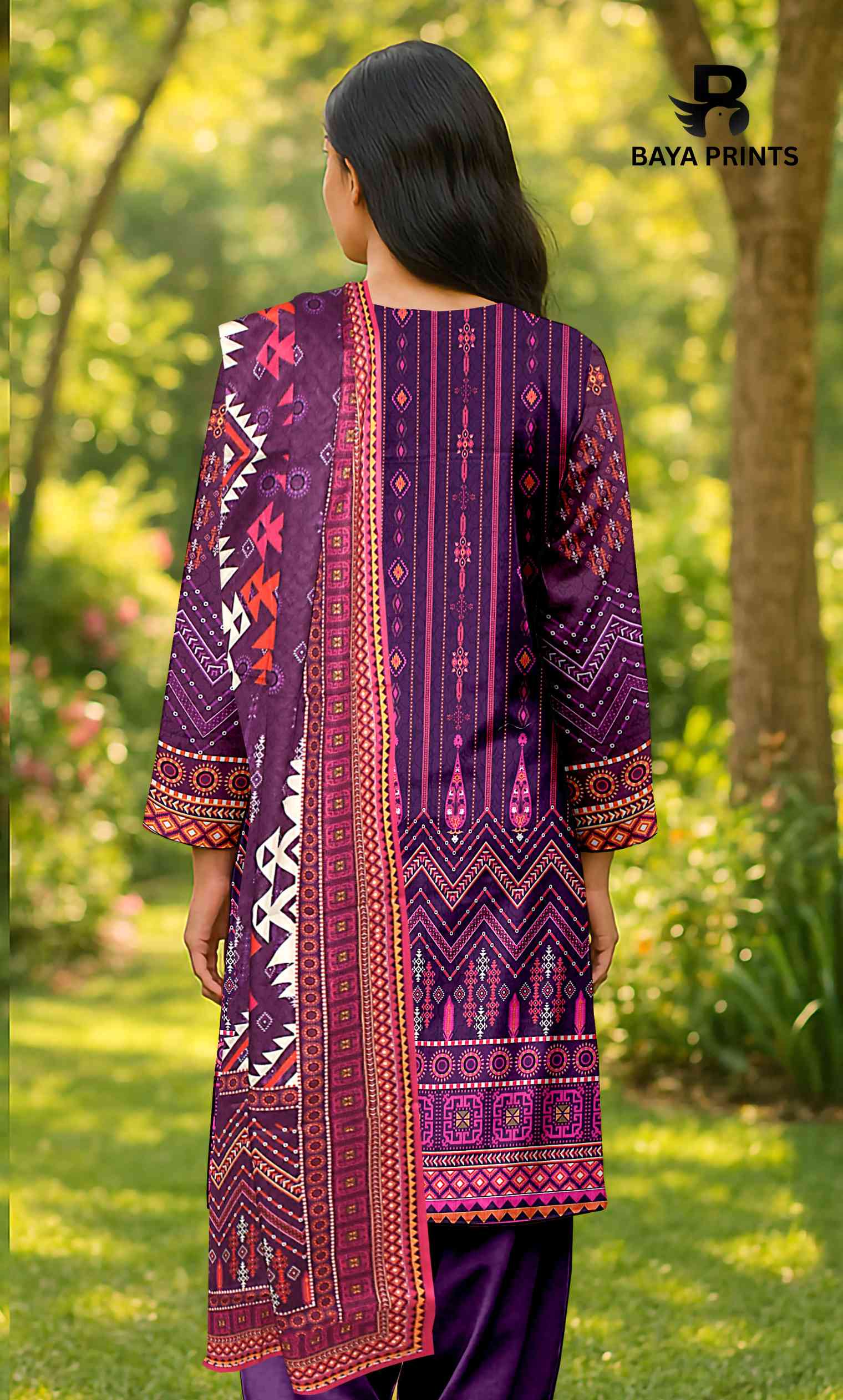 3 Piece Unstitched Printed Lawn Suit -BP-V2-8