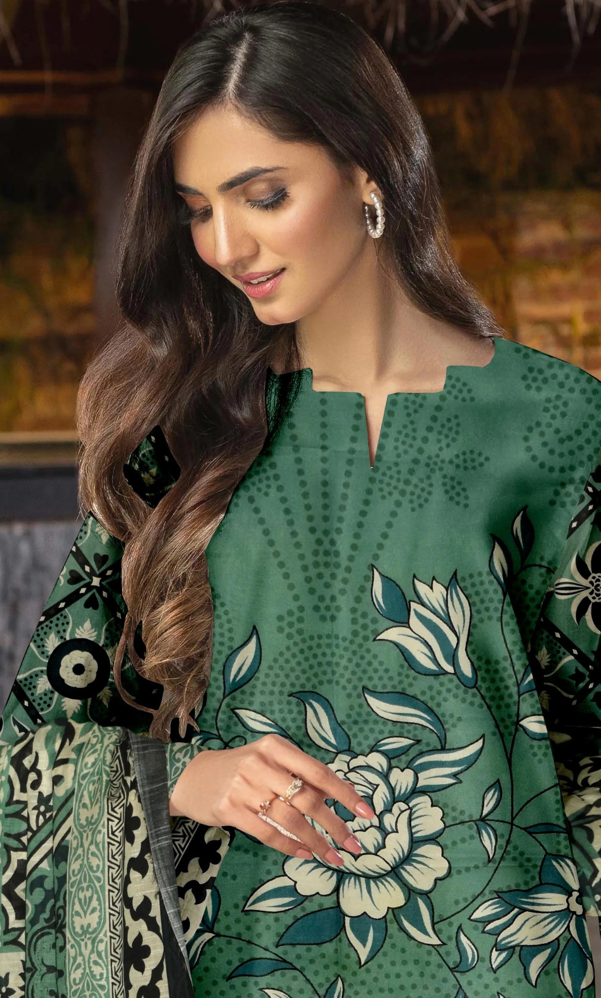 3 Piece Printed Unstitched Lawn Suit | ET-04