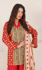 3 Piece Printed Unstitched Lawn Suit | SE-A-04