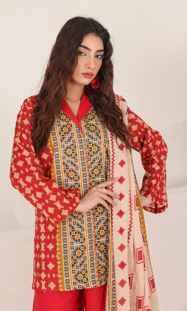 3 Piece Printed Unstitched Lawn Suit | SE-A-04 Main Image