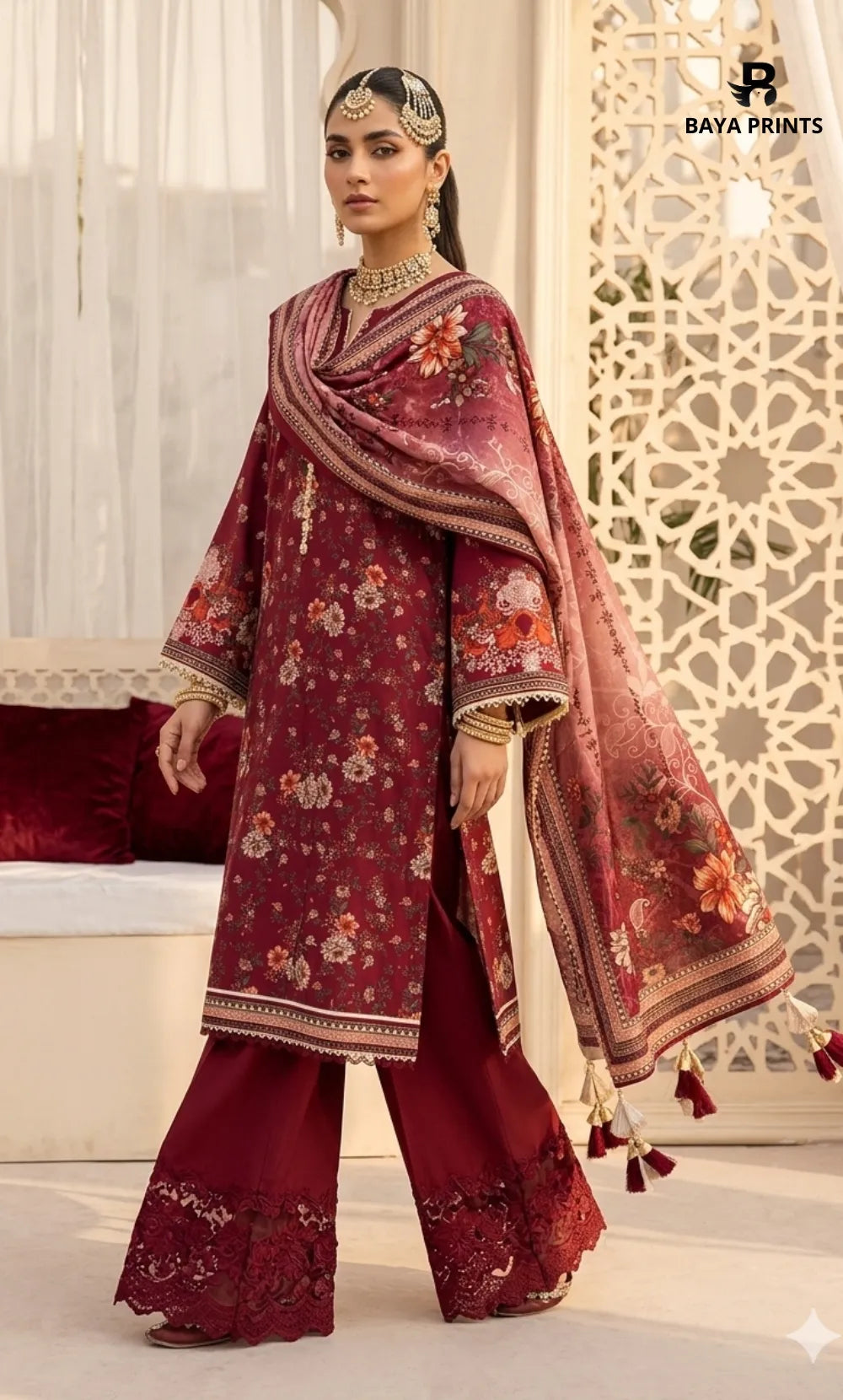 3PC Printed Lawn | Unstitched |  KHD